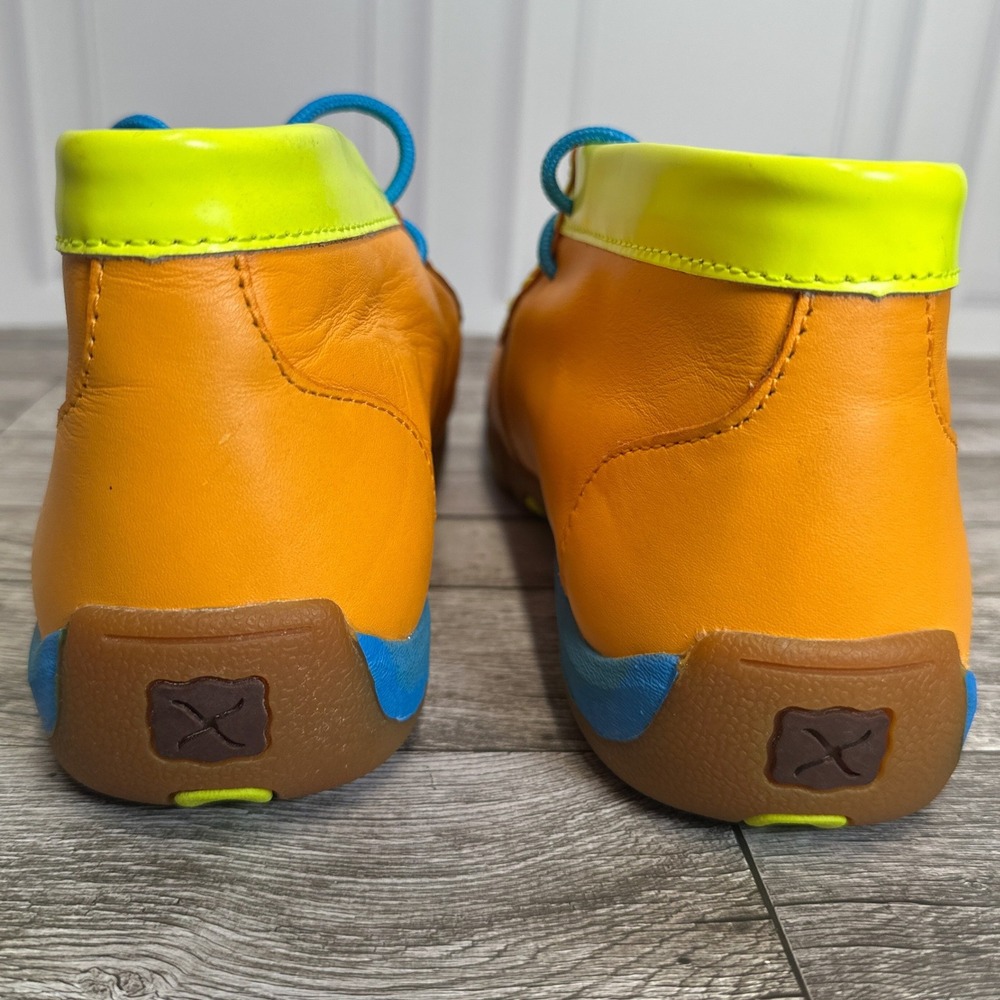 Twisted X Rio 2016 Driving Mocs Orange Neon Leather Shoes YDM0025 Mens 6M - Picture 8 of 12